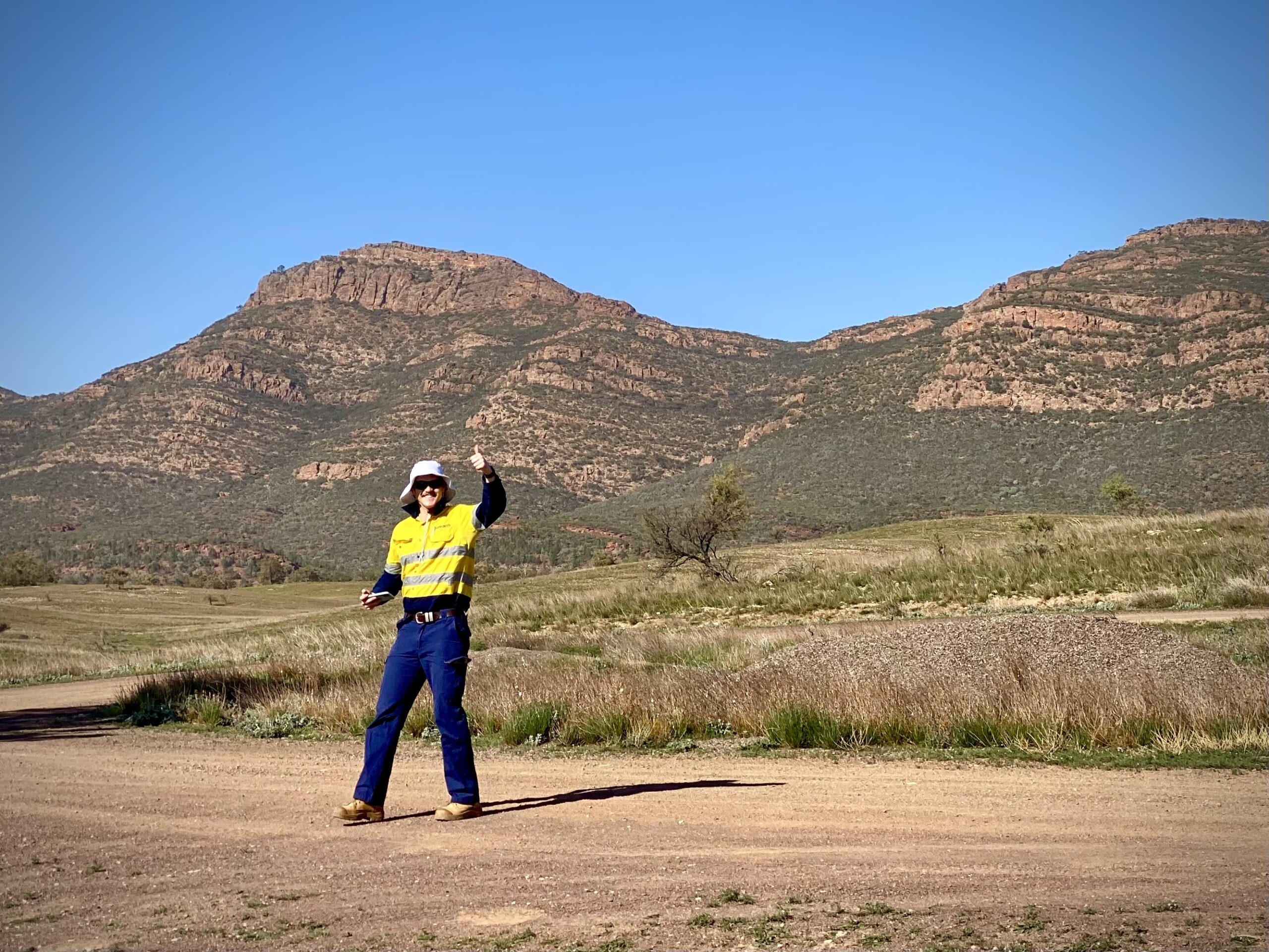 Riley visiting remote locations - Wilpena Pound, Flinders Ranges, SA